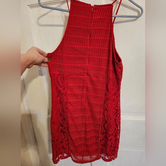 Lacey Red Sheath Dress - Picture 3 of 4